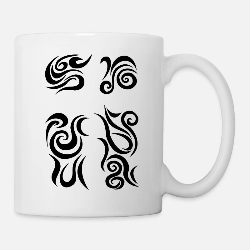 schnörkel Kreuz mit umrisse - Tasse - Weiß