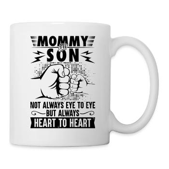 Mommy and son always heart to heart - Tasse - Weiß - Rechts
