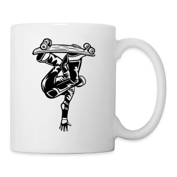 Skater / skateboarder 03_black white - Mug - white - Right