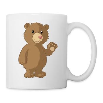 Ours de dessin animé en agitant - Mug blanc - blanc - Droite