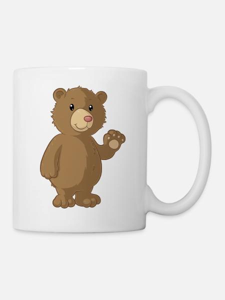 Winkender Comic Bär - Tasse - Weiß