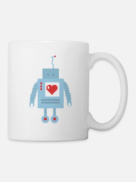 Robot heart love - Mug - white