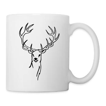 Hirsche - Tasse - Weiß - Rechts