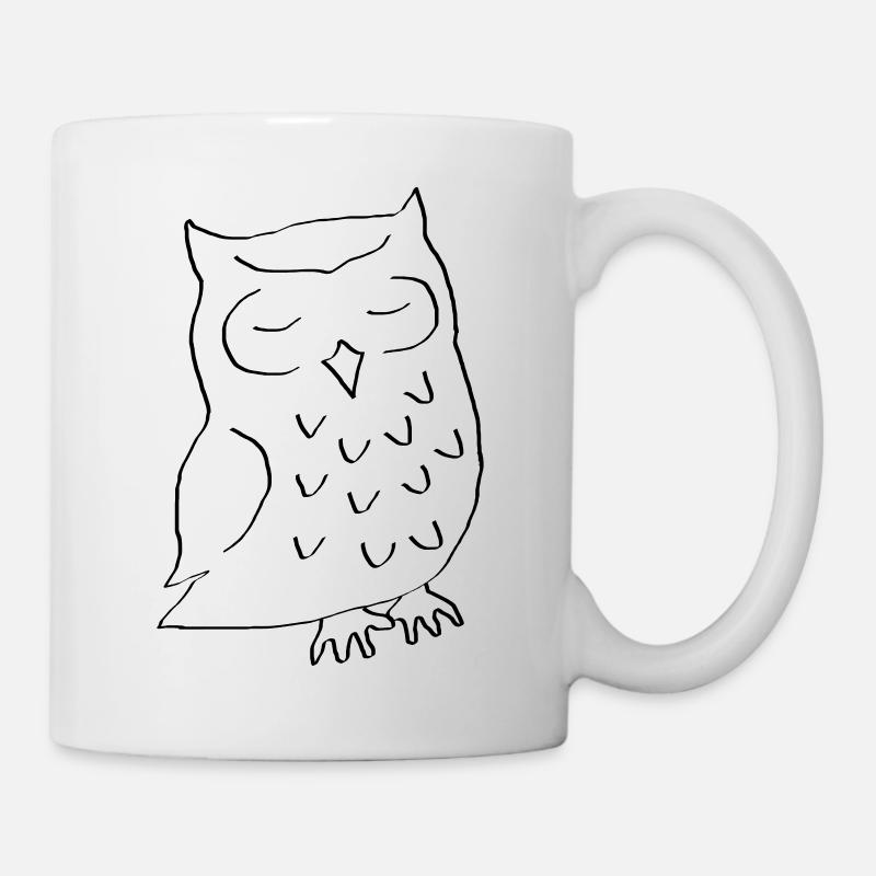 Hibou dessin cadeau anniversaire bébé - Mug blanc - blanc