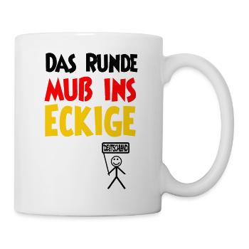 Le tour doit être sur le carré, football, Allemagne - Mug blanc - blanc - Droite