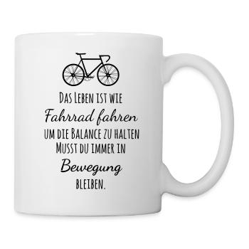 La vie est comme faire du vélo - Mug blanc - blanc - Droite