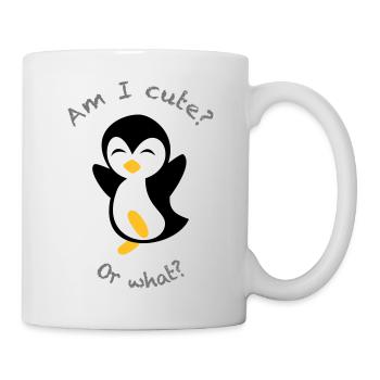 Süsser Pinguin | Design Farben frei wählbar. - Tasse - Weiß - Rechts