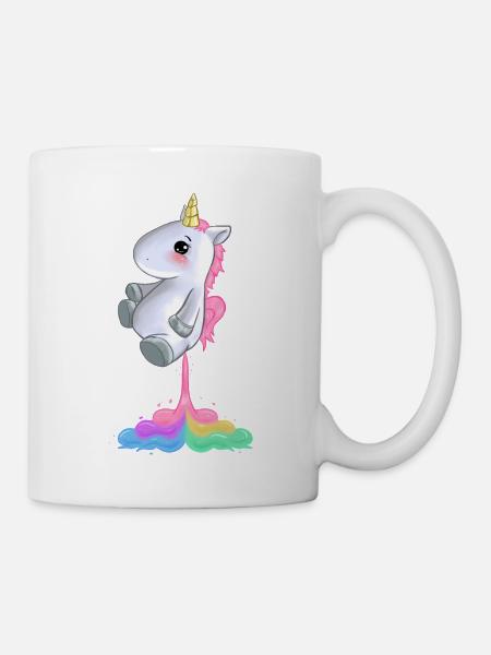 Licorne Licorne péter cadeau de licorne coloré - Mug blanc - blanc