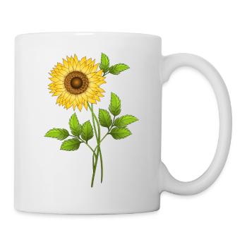 Sonnenblume Blume - Tasse - Weiß - Rechts