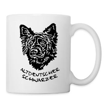 372 Altdeutscher Hütehund Schwarzer - Tasse - Weiß - Rechts