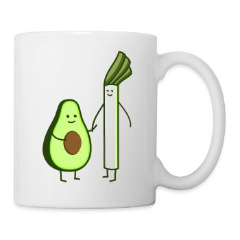 Lauch und Avocado - Tasse - Weiß - Rechts