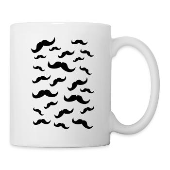 Schnurrbärte - Tasse - Weiß - Rechts
