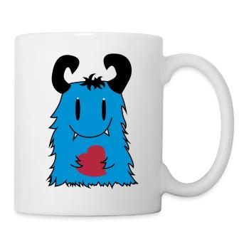 Monstre bouclé - Mug blanc - blanc - Droite
