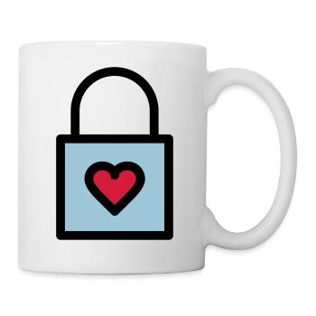 Padlock, love lock - Mug - white - Right