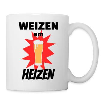 Weizen am Heizen Alkohol Weizenbier Bier - Tasse - Weiß - Rechts