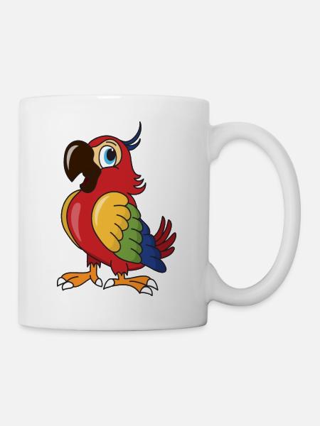 Oiseaux oiseaux perroquet - Mug blanc - blanc