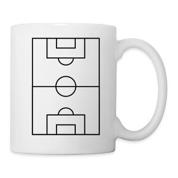 Fußball Spielfeld Spieler Kicken lustig Style Tour - Tasse - Weiß - Rechts