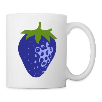 Blaue Erdbeere - Tasse - Weiß - Rechts