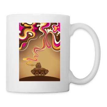 Panzer Tank Love No War Stop Krieg Frieden - Tasse - Weiß - Rechts