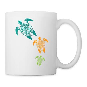 Maori Turtles Group Tattoo Gift Idea - Mug - white - Right