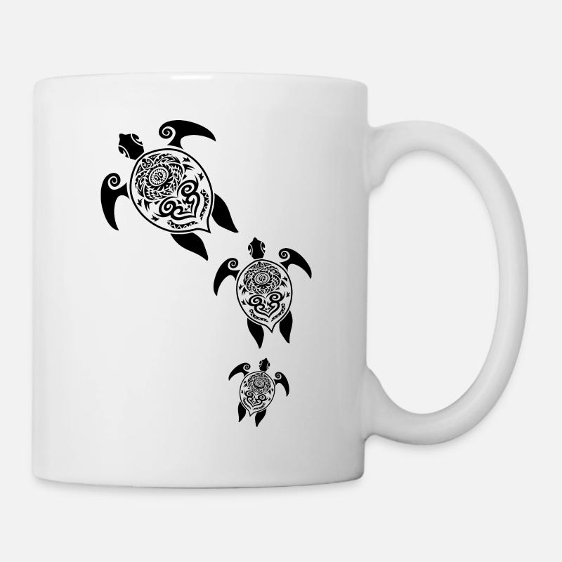 Idea regalo tatuaggio gruppo tartarughe Maori - Tazza - bianco