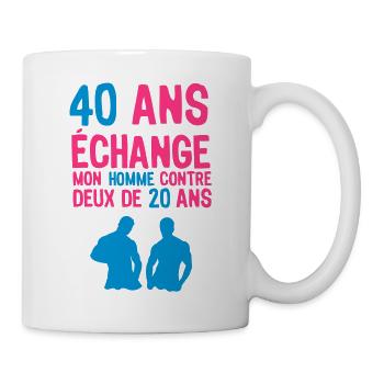 40 ans anniversaire echange homme deux 2 - Mug blanc - blanc - Droite