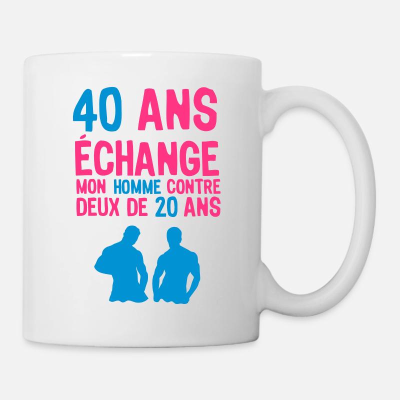 40 ans anniversaire echange homme deux 2 - Mug blanc - blanc
