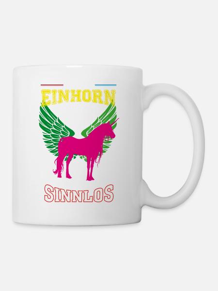 Einhorn Leben sinnlos - Geschenk - Tasse - Weiß