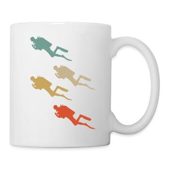 Retro Vintage Design Tauchen Taucher Schwimmer - Tasse - Weiß - Rechts