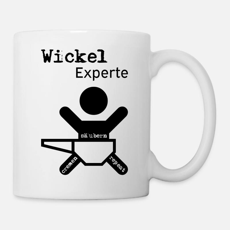 Wickel Experte - Baby - Geburt - Eltern - Tasse - Weiß