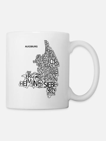 Augsburg Buchstabenviertel - Tasse - Weiß