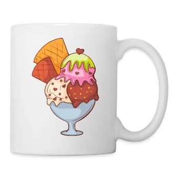 Ice cream ice cream ice cream ice cream ball ice cream sundae - Mug - white - Right
