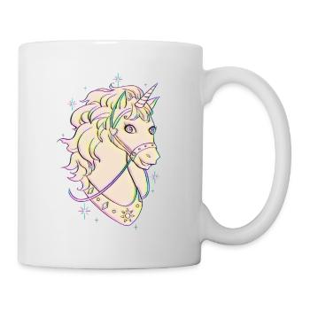 Einhorn Shirt , Unicorn, Einhornkopf - Tasse - Weiß - Rechts