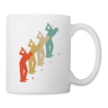 Retro Vintage Style Golf Golfer Golfspieler - Tasse - Weiß - Rechts