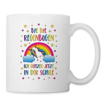 Inscription Licorne Bye Bye Rainbow School - Mug blanc - blanc - Droite
