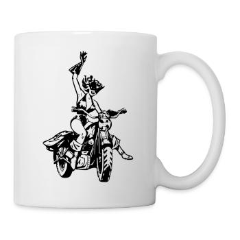 Moto/bikergirl - Mug blanc - blanc - Droite