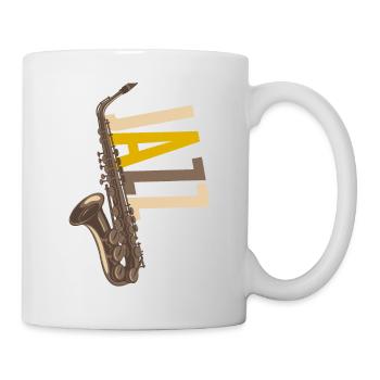 Jazz Saxophon - Tasse - Weiß - Rechts