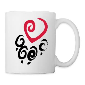heart paw paw print - Mug - white - Right