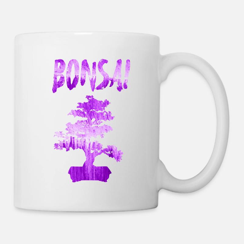 Bonsai violett - Tasse - Weiß