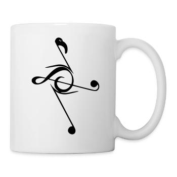 flamingo musiknote - Tasse - Weiß - Rechts