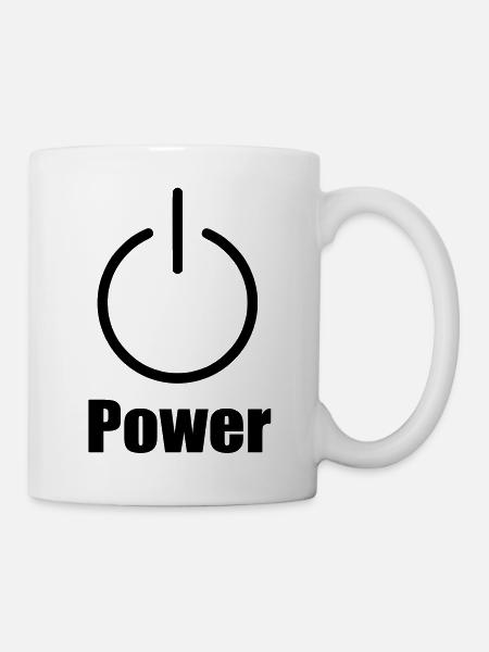 power button - Tasse - Weiß