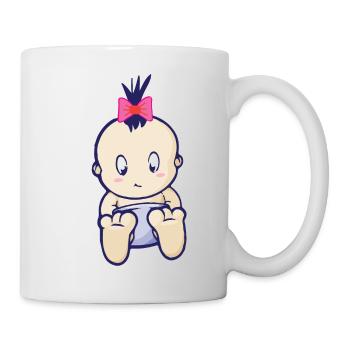 Bébé fille fille avec un arc - Mug blanc - blanc - Droite