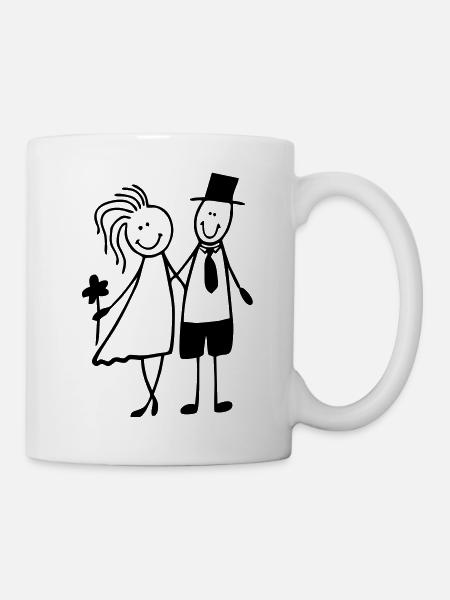 mariée et le marié - Mug blanc - blanc