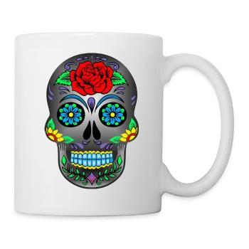 Masque de mort mexicain - Mug blanc - blanc - Droite