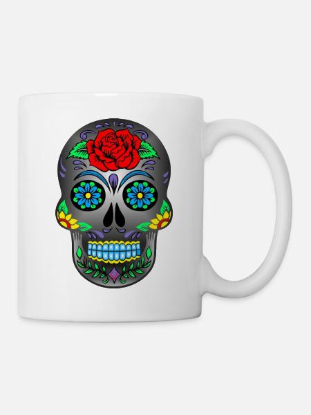 Masque de mort mexicain - Mug blanc - blanc