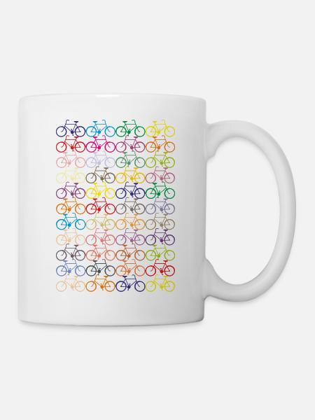 Fahrräder bunt Fahrrad Radfahrer Geschenkidee - Tasse - Weiß
