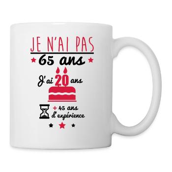 Je n'ai pas 65 ans cadeau d'anniversaire - Mug blanc - blanc - Droite