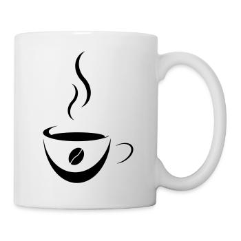Kaffee Tasse mit Bohne - Tasse - Weiß - Rechts