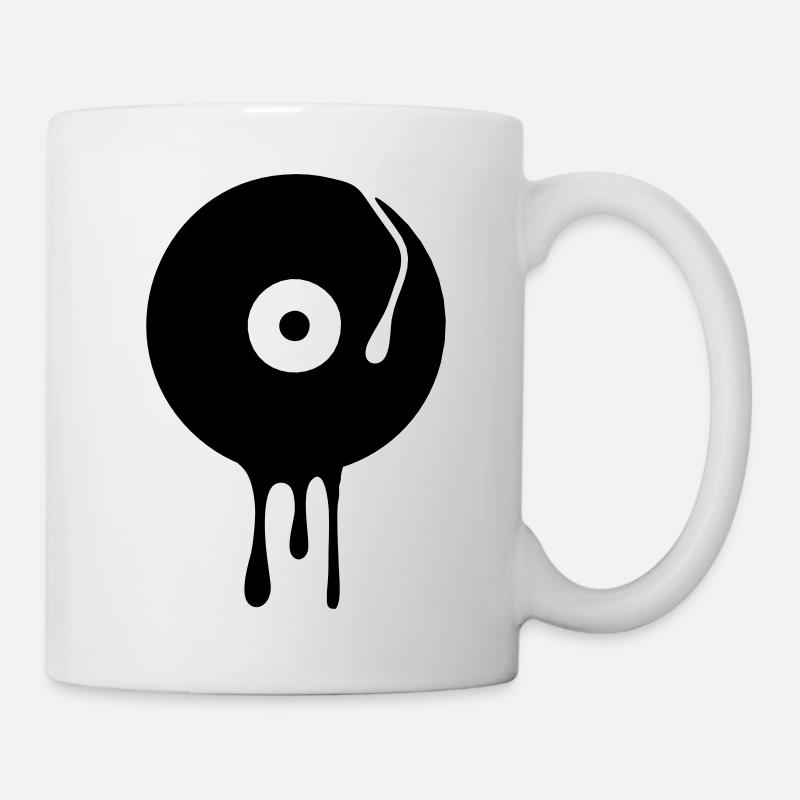 DJ Platine tourne-disque vinyle fiche - Mug blanc - blanc