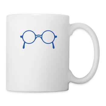 Blaue Brille - Tasse - Weiß - Rechts